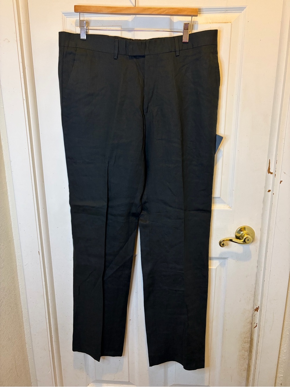 H&M Black Men's 100% Linen Dress Pants - Slim Fit 38R